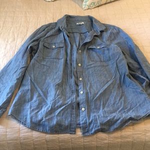 women’s denim button up shirt